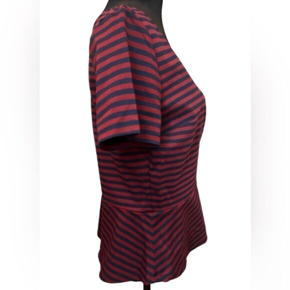 MERONA Peplum Stripped Top. Size Large - Picture 3 of 7